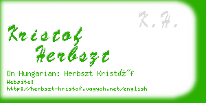 kristof herbszt business card